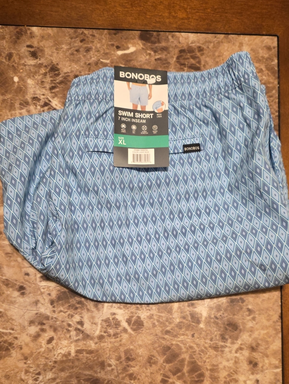 Bonobos Blue Geometric Swim Shorts